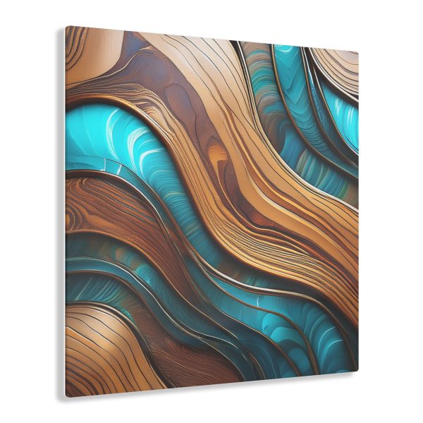 Teal and Wood Grain Acrylic Prints - Image 26