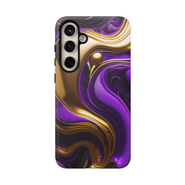 Purple and Gold Liquid iPhone | Samsung | Samsung Galaxy | Google Pixel - Cell Phone Tough Cases - Image 200