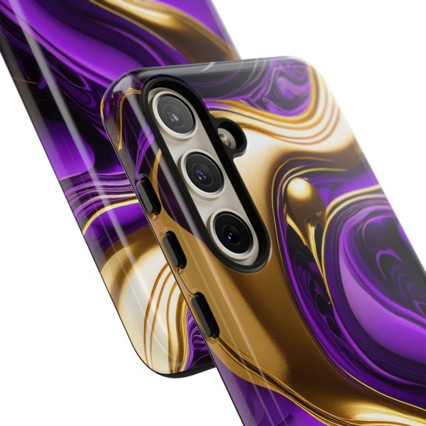 Purple and Gold Liquid iPhone | Samsung | Samsung Galaxy | Google Pixel - Cell Phone Tough Cases - Image 196