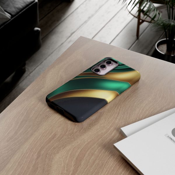 Green and Gold iPhone | Samsung | Samsung Galaxy | Google Pixel - Cell Phone Tough Cases - Image 132