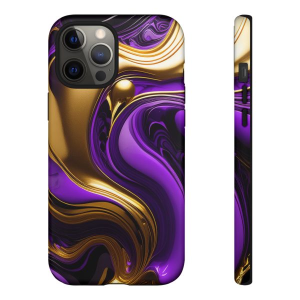 Purple and Gold Liquid iPhone | Samsung | Samsung Galaxy | Google Pixel - Cell Phone Tough Cases - Image 36