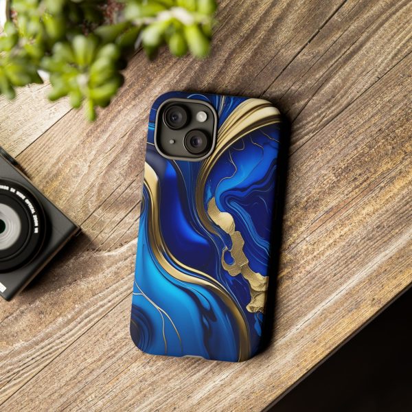 Royal Blue and Gold iPhone | Samsung | Samsung Galaxy | Google Pixel - Cell Phone Tough Cases - Image 166