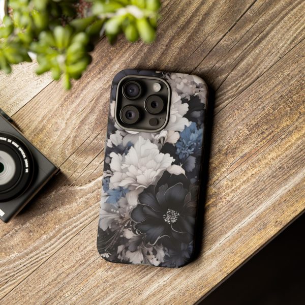 Black and White Flowers iPhone | Samsung | Samsung Galaxy | Google Pixel - Cell Phone Tough Cases - Image 178