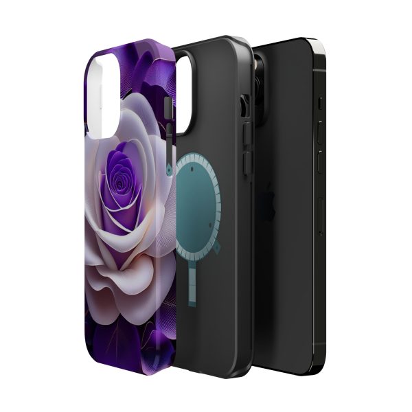 Purple and White Custom Magnetic Tough Case for iPhone - Dual Layer Protection with MagSafe® Compatibility - Matte or Glossy Finish - Image 72