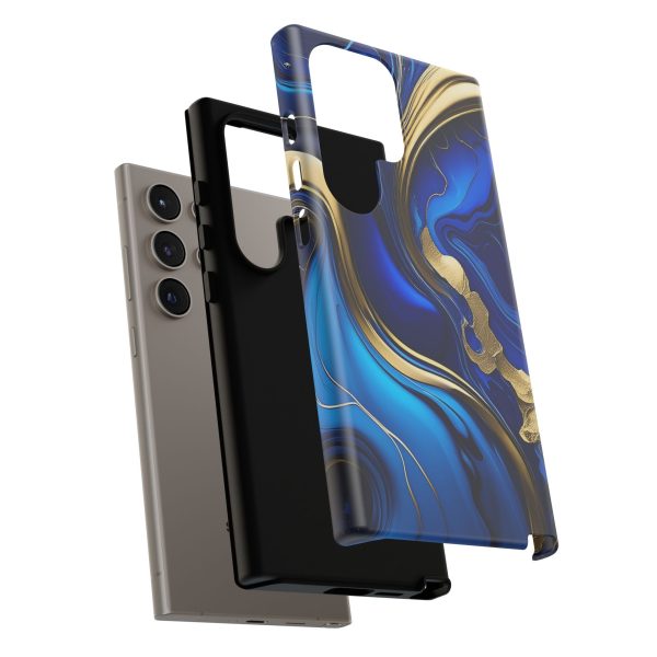 Royal Blue and Gold iPhone | Samsung | Samsung Galaxy | Google Pixel - Cell Phone Tough Cases - Image 213