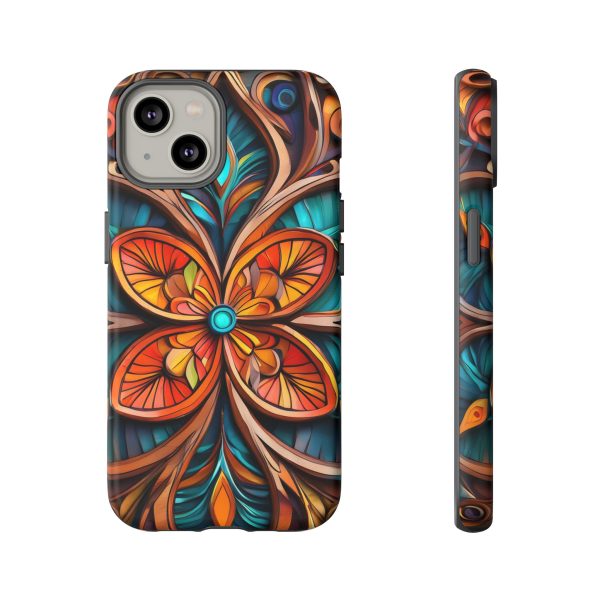 Wood Grain Flower iPhone | Samsung | Samsung Galaxy | Google Pixel - Cell Phone Tough Cases - Image 93