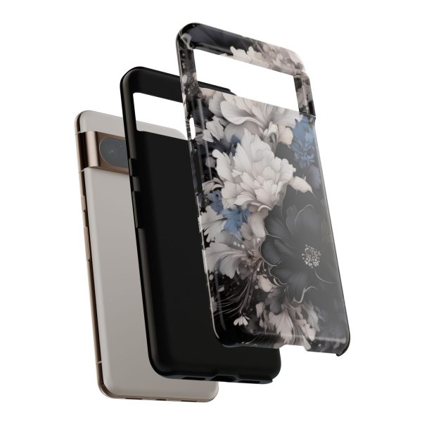 Black and White Flowers iPhone | Samsung | Samsung Galaxy | Google Pixel - Cell Phone Tough Cases - Image 218