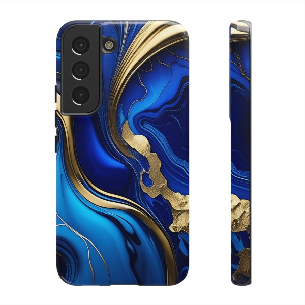 Royal Blue and Gold iPhone | Samsung | Samsung Galaxy | Google Pixel - Cell Phone Tough Cases - Image 77