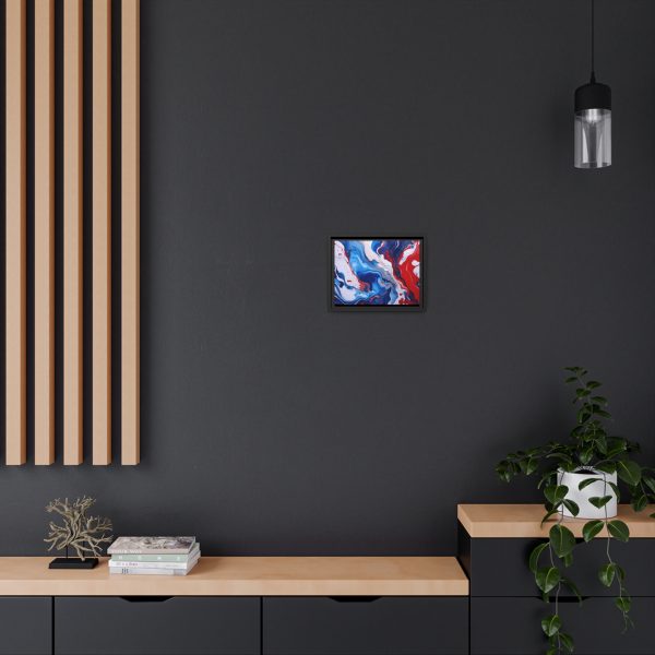 Red White and Blue TS1 Marble Matte Canvas, Black Frame - Image 4