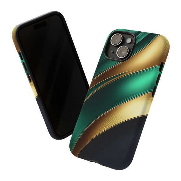 Green and Gold iPhone | Samsung | Samsung Galaxy | Google Pixel - Cell Phone Tough Cases - Image 165