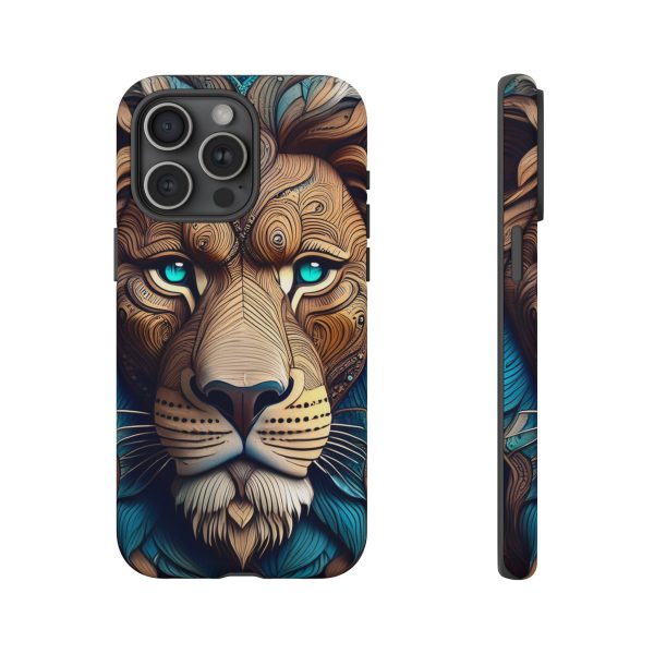 Wood Lion Art iPhone | Google Pixel - Cell Phone Tough Cases - Image 114