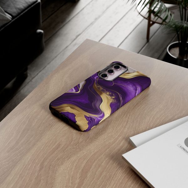 Purple and Gold iPhone | Samsung | Samsung Galaxy | Google Pixel - Cell Phone Tough Cases - Image 132