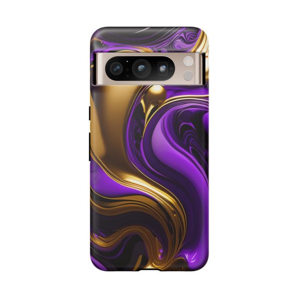 Purple and Gold Liquid iPhone | Samsung | Samsung Galaxy | Google Pixel - Cell Phone Tough Cases - Image 220