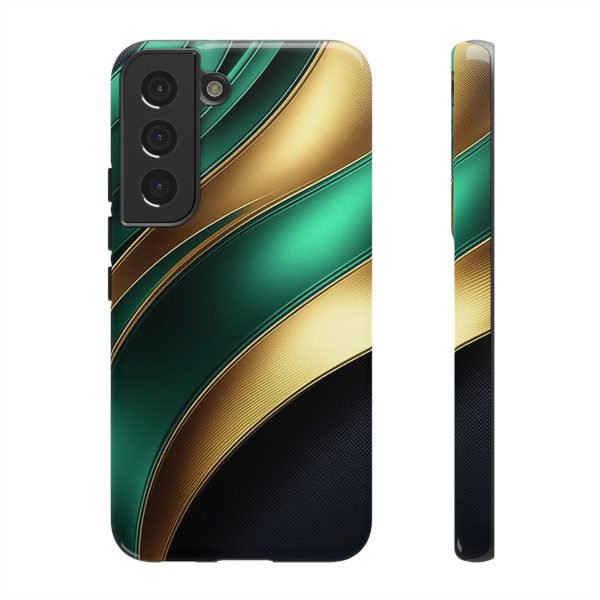 Green and Gold iPhone | Samsung | Samsung Galaxy | Google Pixel - Cell Phone Tough Cases - Image 77