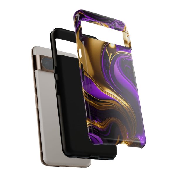 Purple and Gold Liquid iPhone | Samsung | Samsung Galaxy | Google Pixel - Cell Phone Tough Cases - Image 218