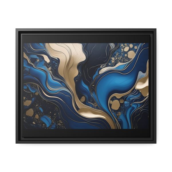 Blue Gold Abstract Art 3 Matte Canvas, Black Frame - Image 13