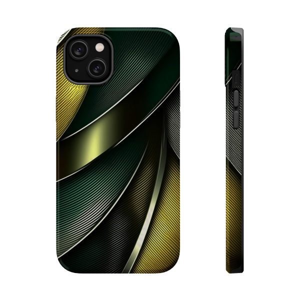 Green and Yellow Carbon Custom Magnetic Tough Case for iPhone - Dual Layer Protection with MagSafe® Compatibility - Matte or Glossy Finish - Image 21