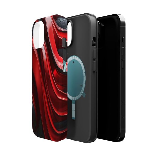 Red and Black Custom Magnetic Tough Case for iPhone - Dual Layer Protection with MagSafe® Compatibility - Matte or Glossy Finish - Image 7