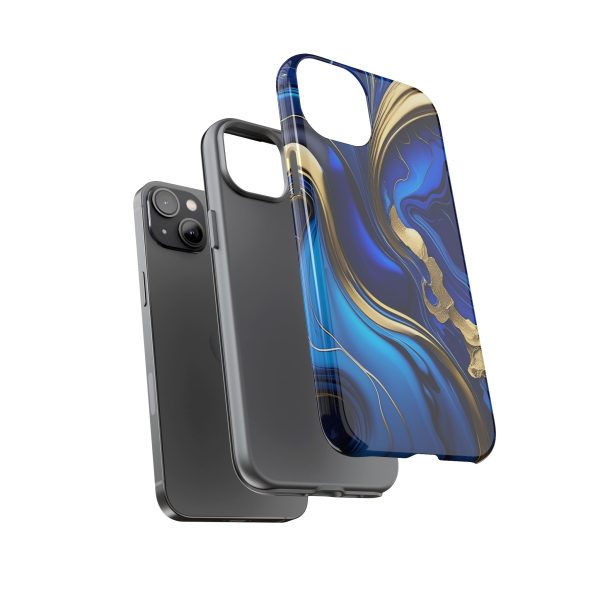 Royal Blue and Gold iPhone | Samsung | Samsung Galaxy | Google Pixel - Cell Phone Tough Cases - Image 107