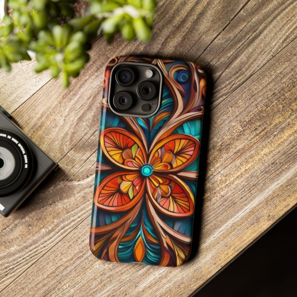 Wood Grain Flower iPhone | Samsung | Samsung Galaxy | Google Pixel - Cell Phone Tough Cases - Image 181