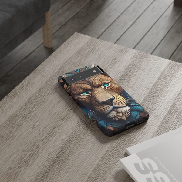 Wood Lion Art iPhone | Google Pixel - Cell Phone Tough Cases - Image 44