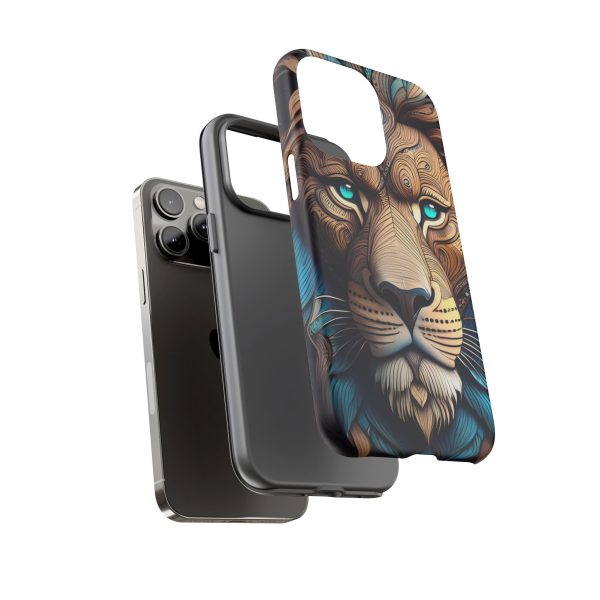 Wood Lion Art iPhone | Google Pixel - Cell Phone Tough Cases - Image 75