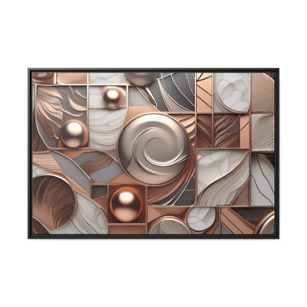 Neutral Colors Abstract Matte Canvas, Black Frame - Image 37