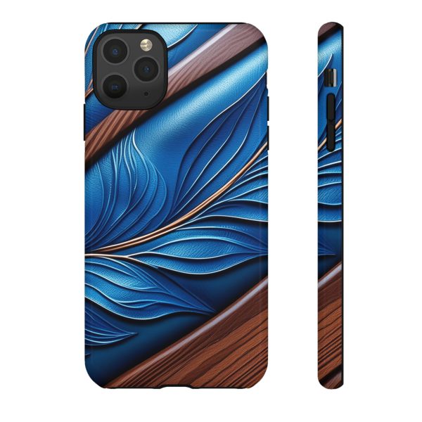 Blue Leather iPhone | Samsung | Samsung Galaxy | Google Pixel - Cell Phone Tough Cases - Image 23