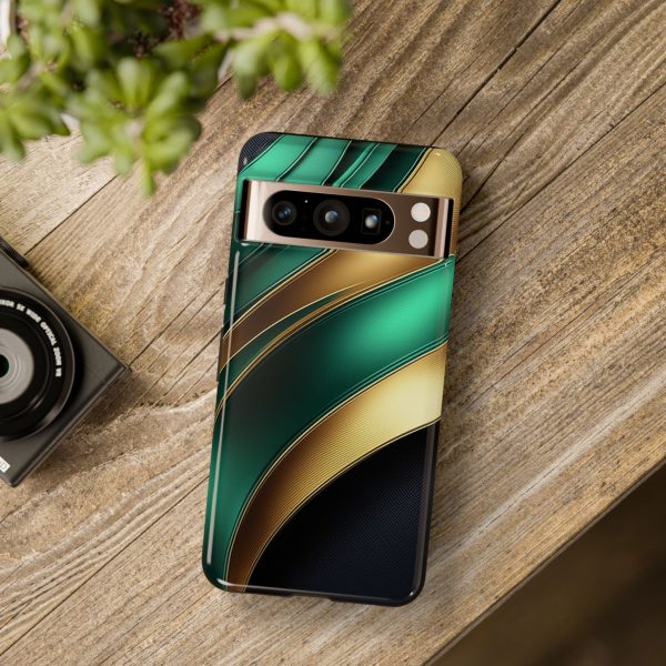 Green and Gold iPhone | Samsung | Samsung Galaxy | Google Pixel - Cell Phone Tough Cases - Image 219