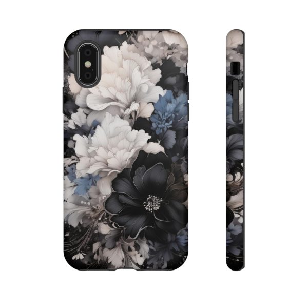 Black and White Flowers iPhone | Samsung | Samsung Galaxy | Google Pixel - Cell Phone Tough Cases - Image 10