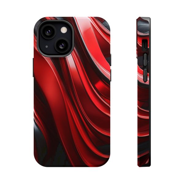 Red and Black Custom Magnetic Tough Case for iPhone - Dual Layer Protection with MagSafe® Compatibility - Matte or Glossy Finish - Image 56