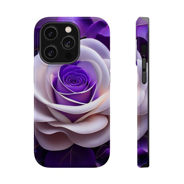 Purple and White Custom Magnetic Tough Case for iPhone - Dual Layer Protection with MagSafe® Compatibility - Matte or Glossy Finish - Image 11