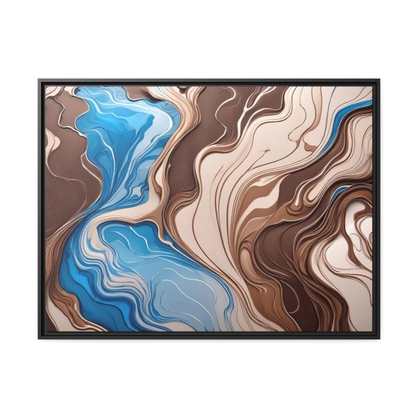 Brown and Teal Abstract BT3 Matte Canvas, Black Frame - Image 33