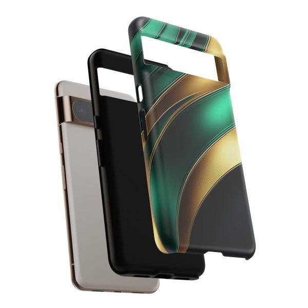 Green and Gold iPhone | Samsung | Samsung Galaxy | Google Pixel - Cell Phone Tough Cases - Image 223