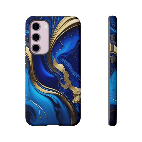 Royal Blue and Gold iPhone | Samsung | Samsung Galaxy | Google Pixel - Cell Phone Tough Cases - Image 133