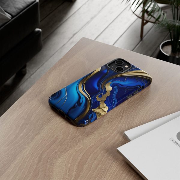 Royal Blue and Gold iPhone | Samsung | Samsung Galaxy | Google Pixel - Cell Phone Tough Cases - Image 108