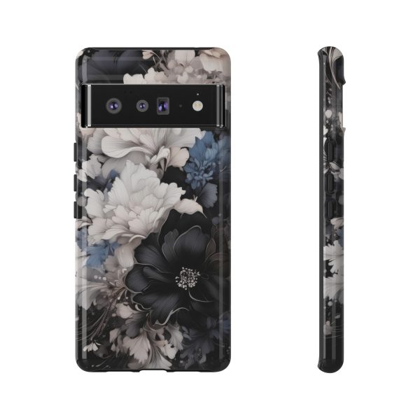 Black and White Flowers iPhone | Samsung | Samsung Galaxy | Google Pixel - Cell Phone Tough Cases - Image 153