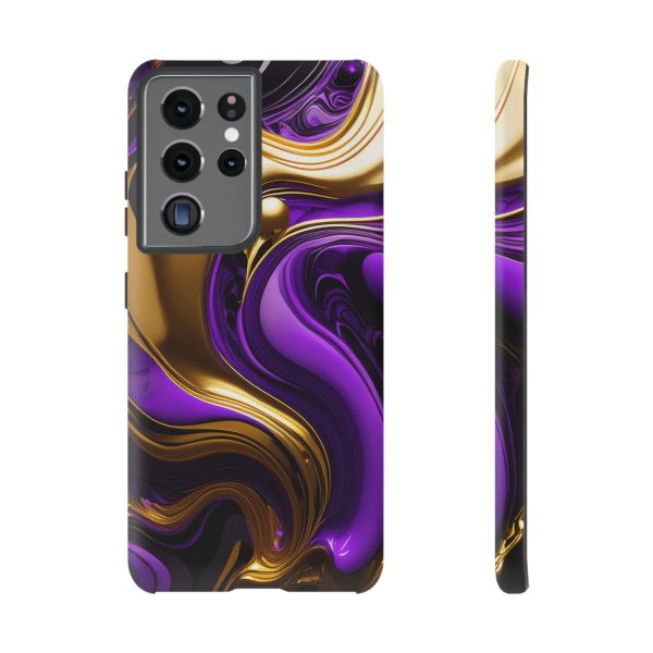 Purple and Gold Liquid iPhone | Samsung | Samsung Galaxy | Google Pixel - Cell Phone Tough Cases - Image 59