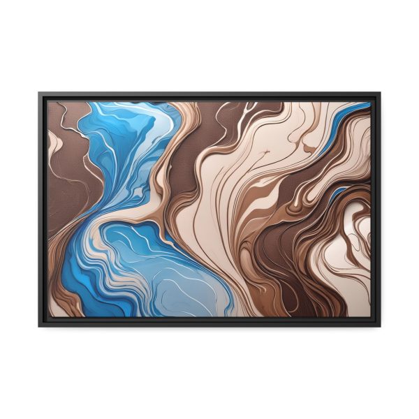 Brown and Teal Abstract BT3 Matte Canvas, Black Frame - Image 21