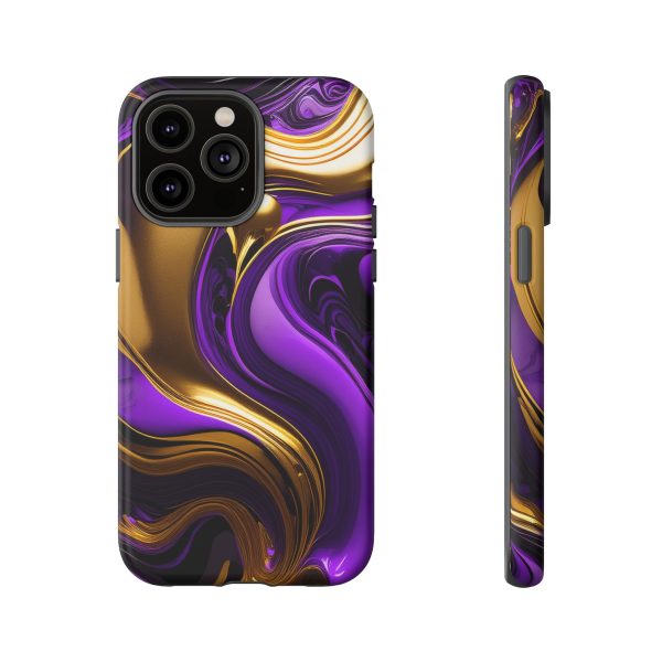 Purple and Gold Liquid iPhone | Samsung | Samsung Galaxy | Google Pixel - Cell Phone Tough Cases - Image 117