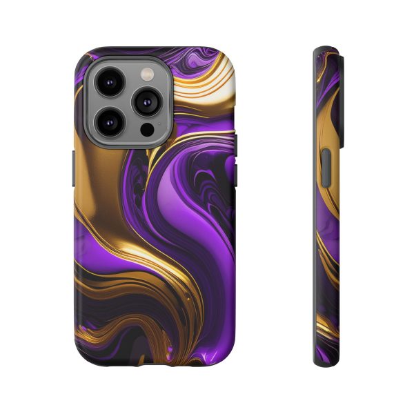 Purple and Gold Liquid iPhone | Samsung | Samsung Galaxy | Google Pixel - Cell Phone Tough Cases - Image 101