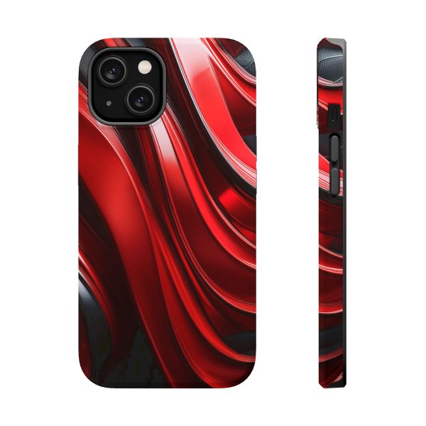 Red and Black Custom Magnetic Tough Case for iPhone - Dual Layer Protection with MagSafe® Compatibility - Matte or Glossy Finish - Image 6