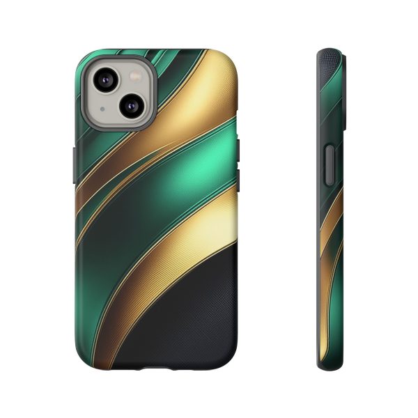 Green and Gold iPhone | Samsung | Samsung Galaxy | Google Pixel - Cell Phone Tough Cases - Image 93