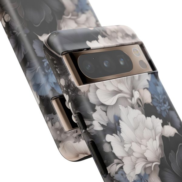 Black and White Flowers iPhone | Samsung | Samsung Galaxy | Google Pixel - Cell Phone Tough Cases - Image 221