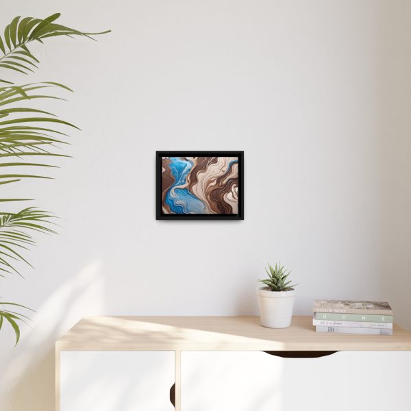 Brown and Teal Abstract BT3 Matte Canvas, Black Frame - Image 3