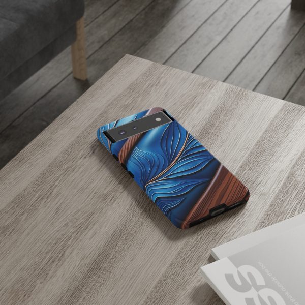 Blue Leather iPhone | Samsung | Samsung Galaxy | Google Pixel - Cell Phone Tough Cases - Image 65