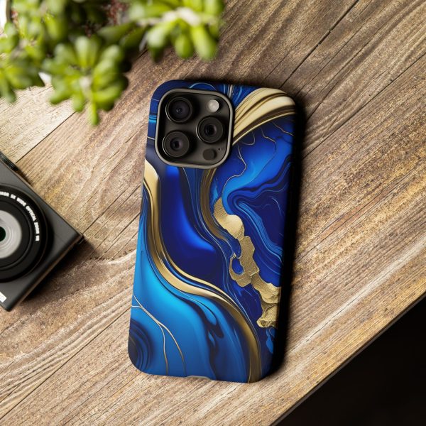 Royal Blue and Gold iPhone | Samsung | Samsung Galaxy | Google Pixel - Cell Phone Tough Cases - Image 184