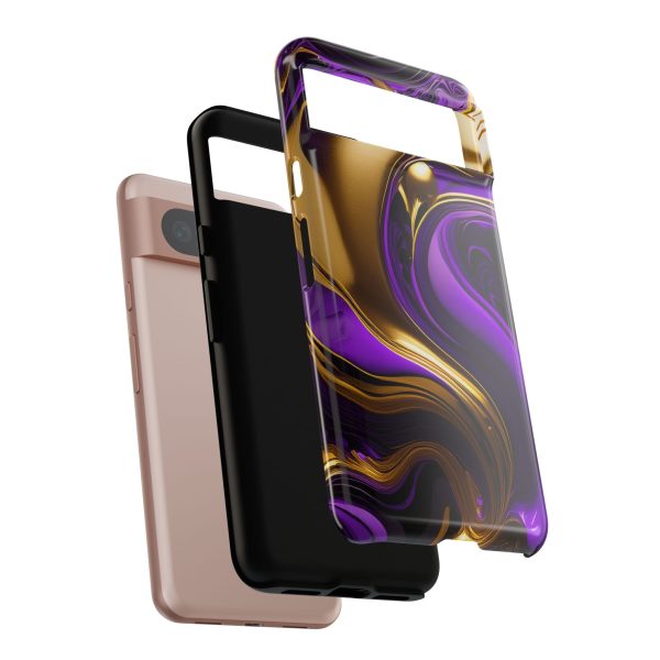 Purple and Gold Liquid iPhone | Samsung | Samsung Galaxy | Google Pixel - Cell Phone Tough Cases - Image 228