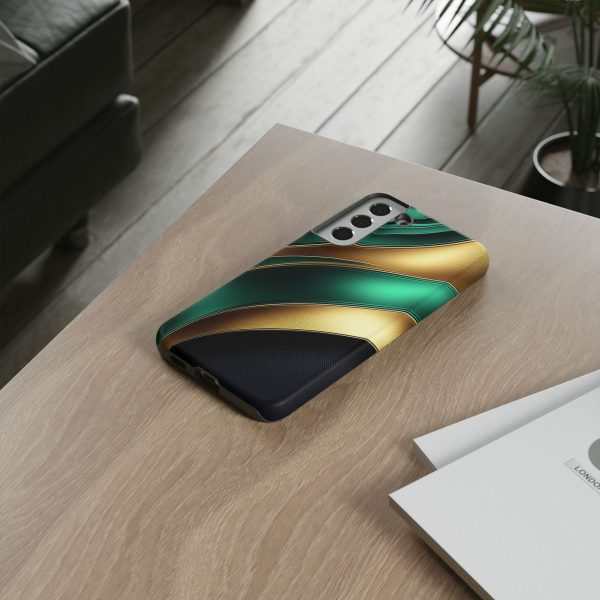 Green and Gold iPhone | Samsung | Samsung Galaxy | Google Pixel - Cell Phone Tough Cases - Image 84