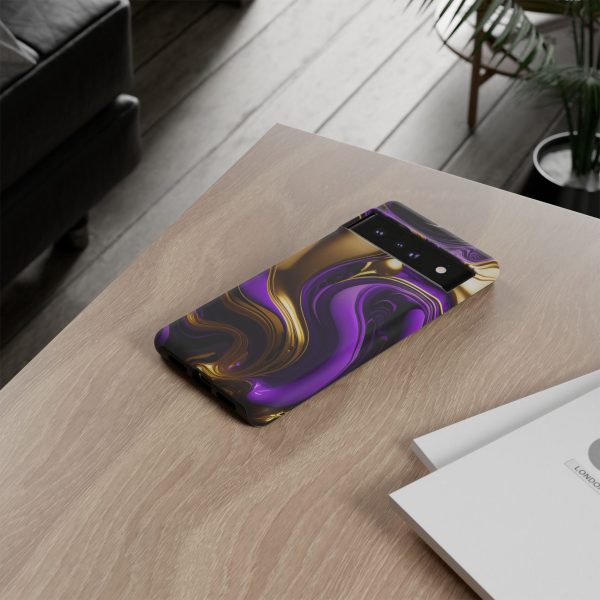 Purple and Gold Liquid iPhone | Samsung | Samsung Galaxy | Google Pixel - Cell Phone Tough Cases - Image 160